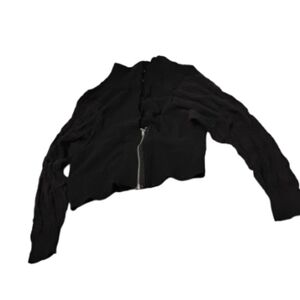 Free People Mock Neck Knit Wool Buttoned Zip Jacket Sweater Sz M